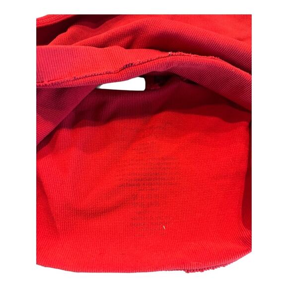 Red Ribbed One-Shoulder Crop Top Size M - Picture 3 of 3